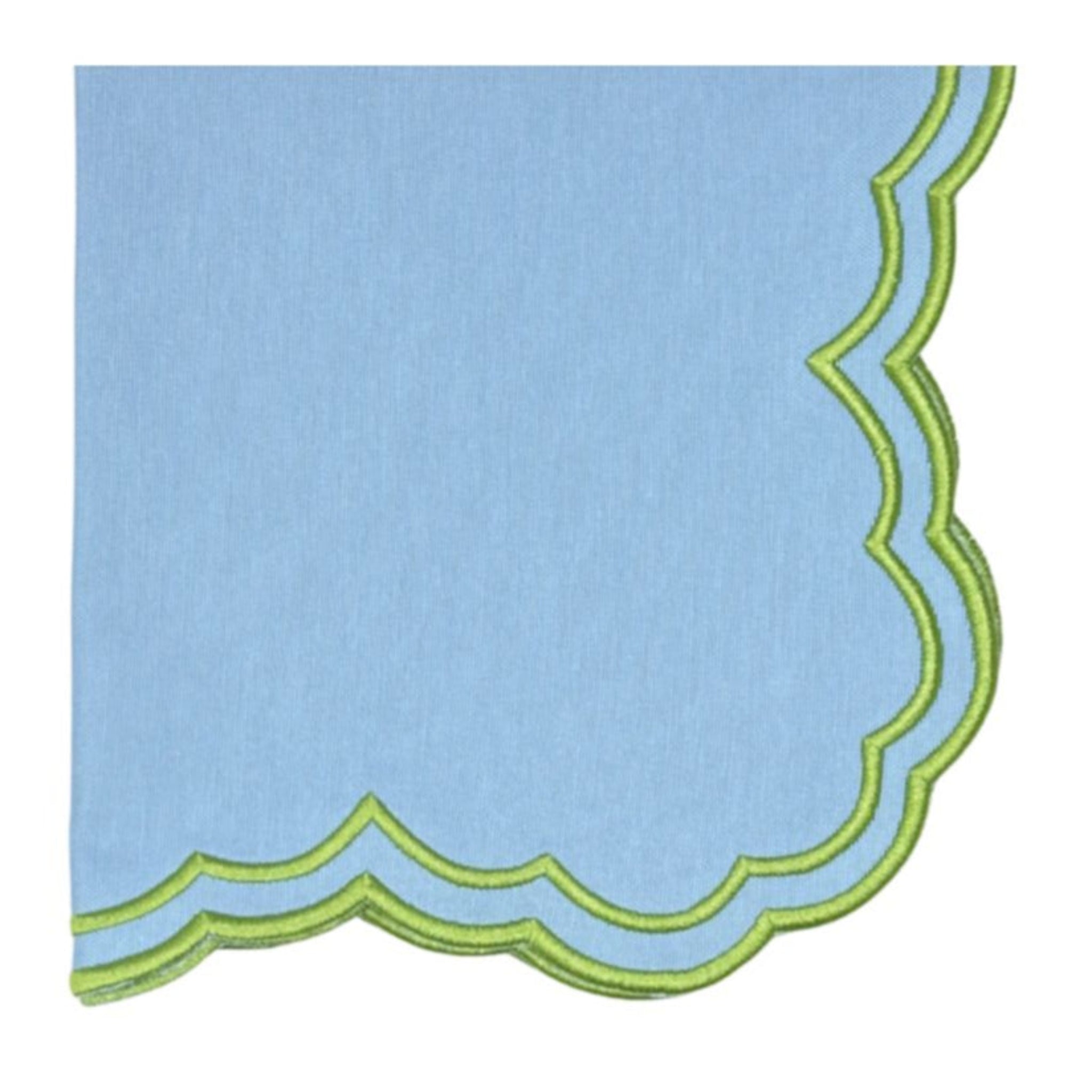 Bettina Blue & Green Napkins Set of 4 - Premium Cotton Table Linens for Dinner Parties, Weddings & Home Decor