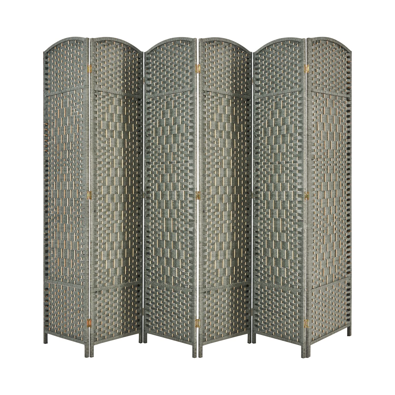 6-Panel Room Divider Screen - Decorative Privacy Partition for Home & Office - Indoor/Outdoor Folding Screen in Gray - Perfect for Creating Separate Spaces in Living Rooms, Bedrooms or Patios