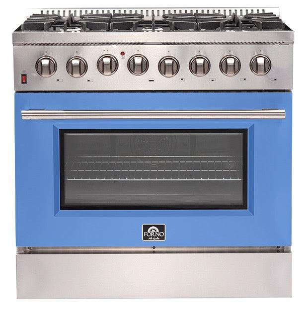 Forno Galiano Gold Professional 36-inch 5.36 cu. ft. Freestanding Dual Fuel Range - Gas Stove & Electric Oven in Stainless Steel (FFSGS6156 36) | Perfect for Home Chefs & Modern Kitchens