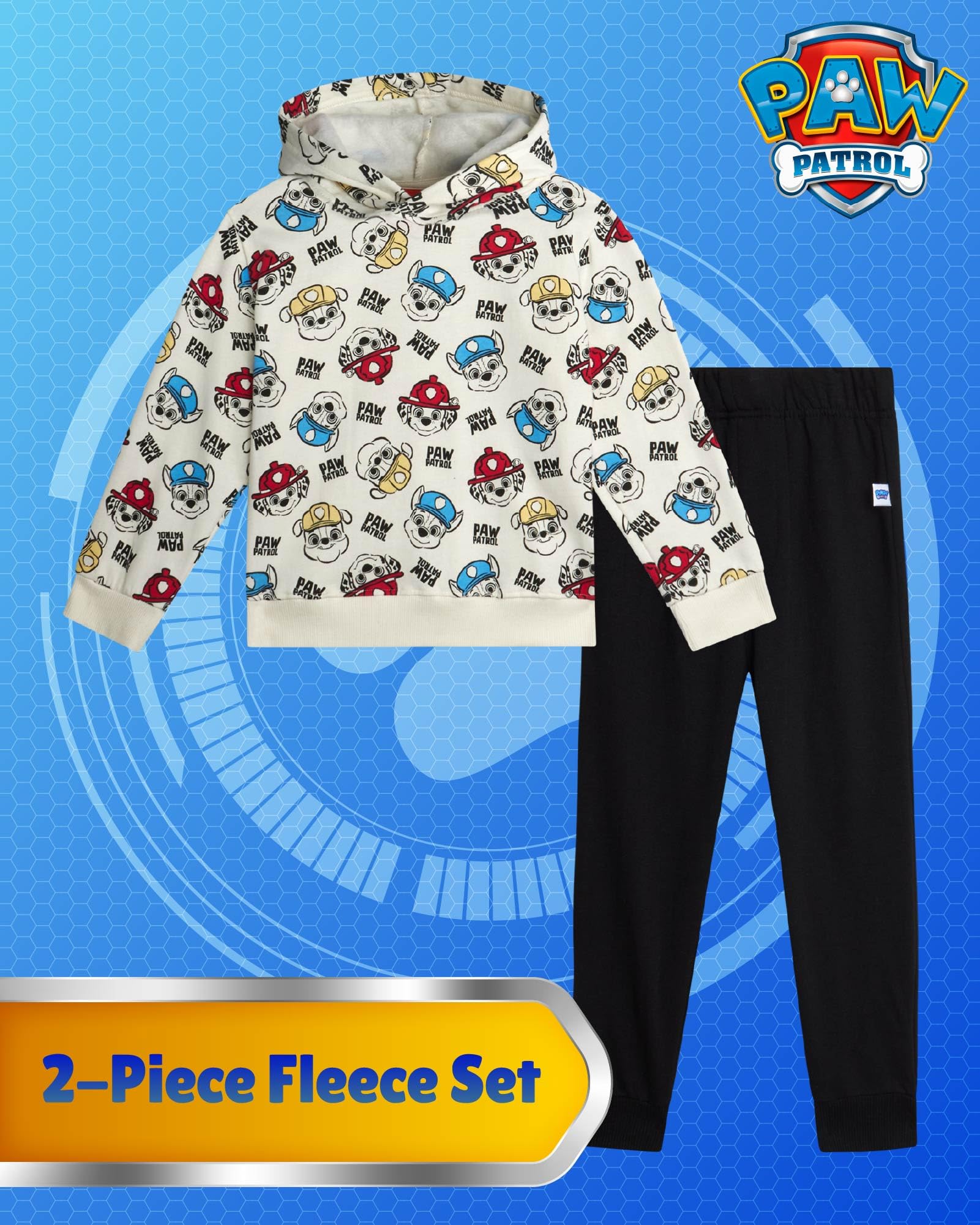 Paw Patrol Boys' Fleece Hoodie & Joggers Set - 2 Piece Sweatsuit for Toddlers & Kids (2T-7) - Soft & Cozy Outfit for Playtime, School & Outdoor Adventures