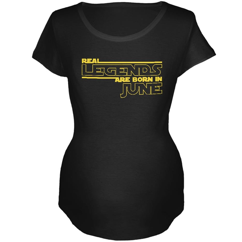 Real Legends Are Born in June Maternity Soft T-Shirt - Black 2XL - Comfortable Cotton Pregnancy Tee for Expecting Moms, Baby Shower Gift & Maternity Photoshoot