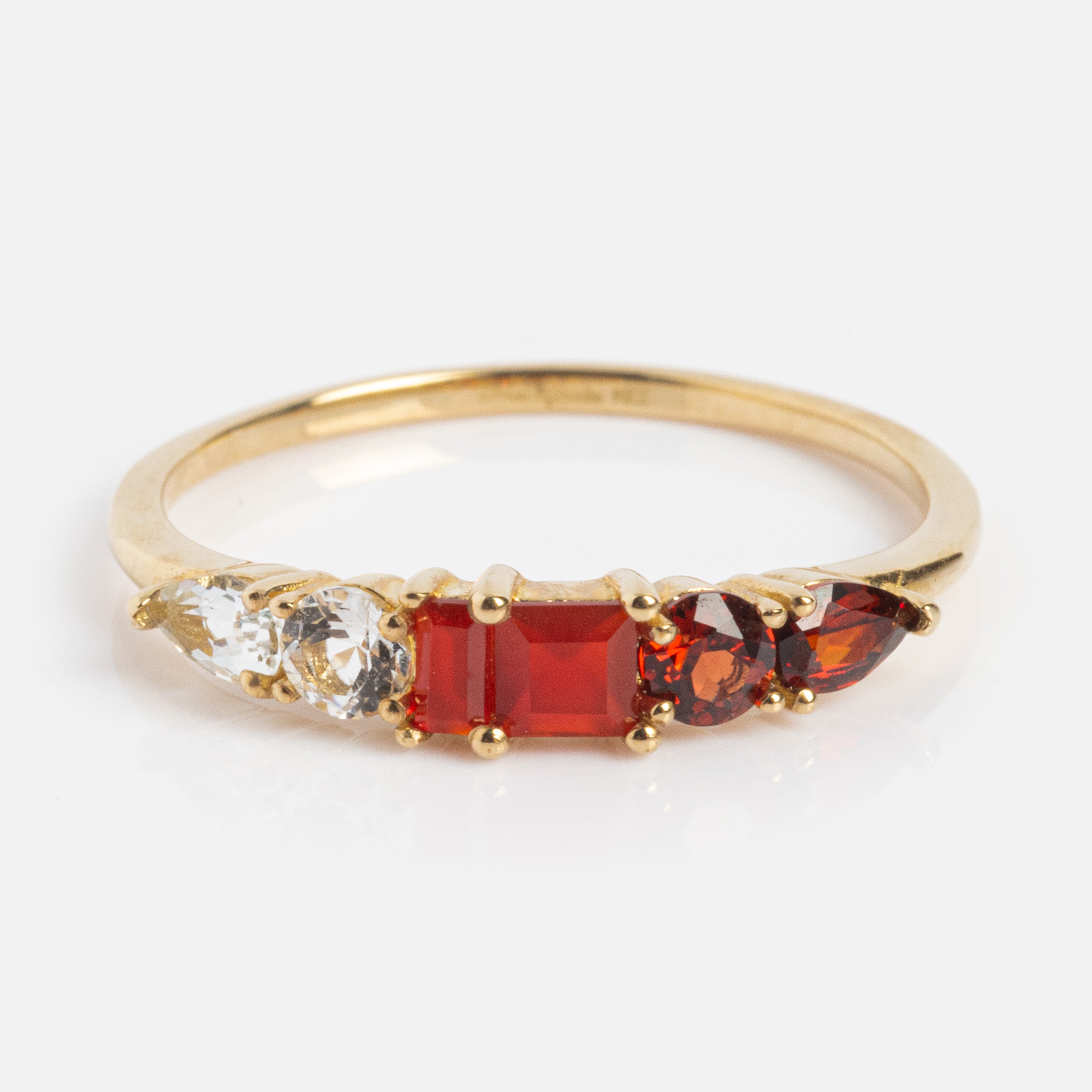 Solid Gold Modern Ombre Birthstone Ring - Personalized Birth Month Jewelry for Women | Perfect Gift for Birthday, Anniversary & Special Occasions