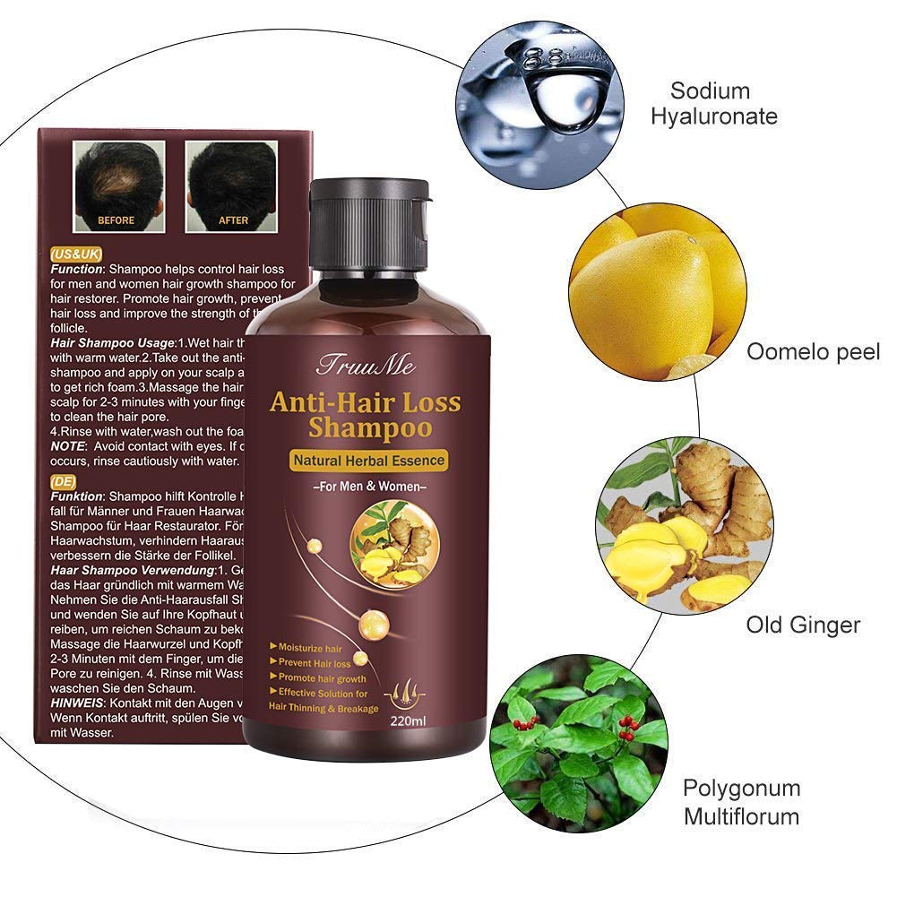 Hair Growth Shampoo for Men & Women - Anti Hair Loss, Thickening & Fast Growth Formula (220ml) | Volumizing Shampoo for Thinning Hair with Natural Ingredients | Perfect for Daily Use & Scalp Care