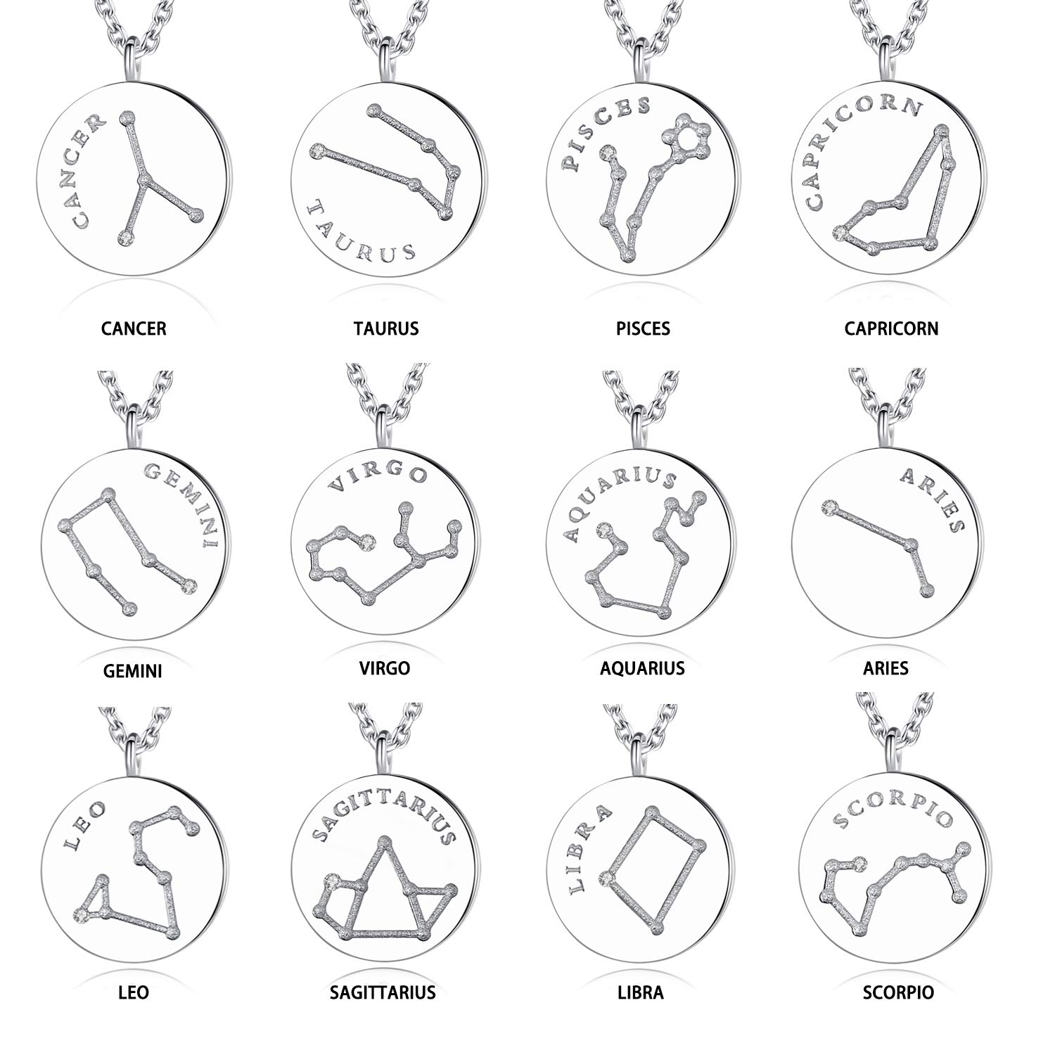 VIKI LYNN Zodiac Necklace for Women - 925 Sterling Silver Constellation Pendant Necklace - Perfect for Birthday Gifts, Anniversary Presents & Everyday Elegance