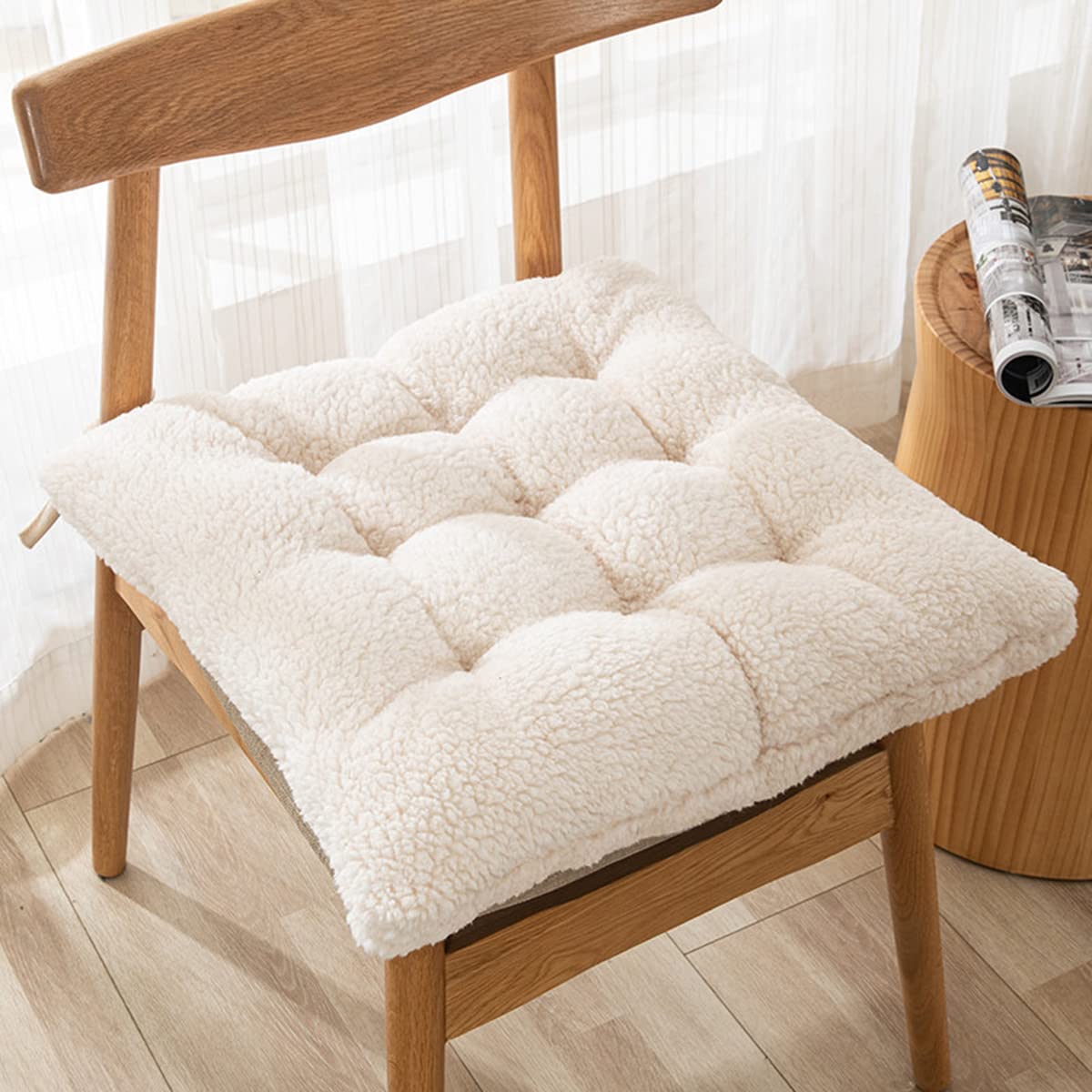 Premium Square Lamb Wool Cushion - 15.7