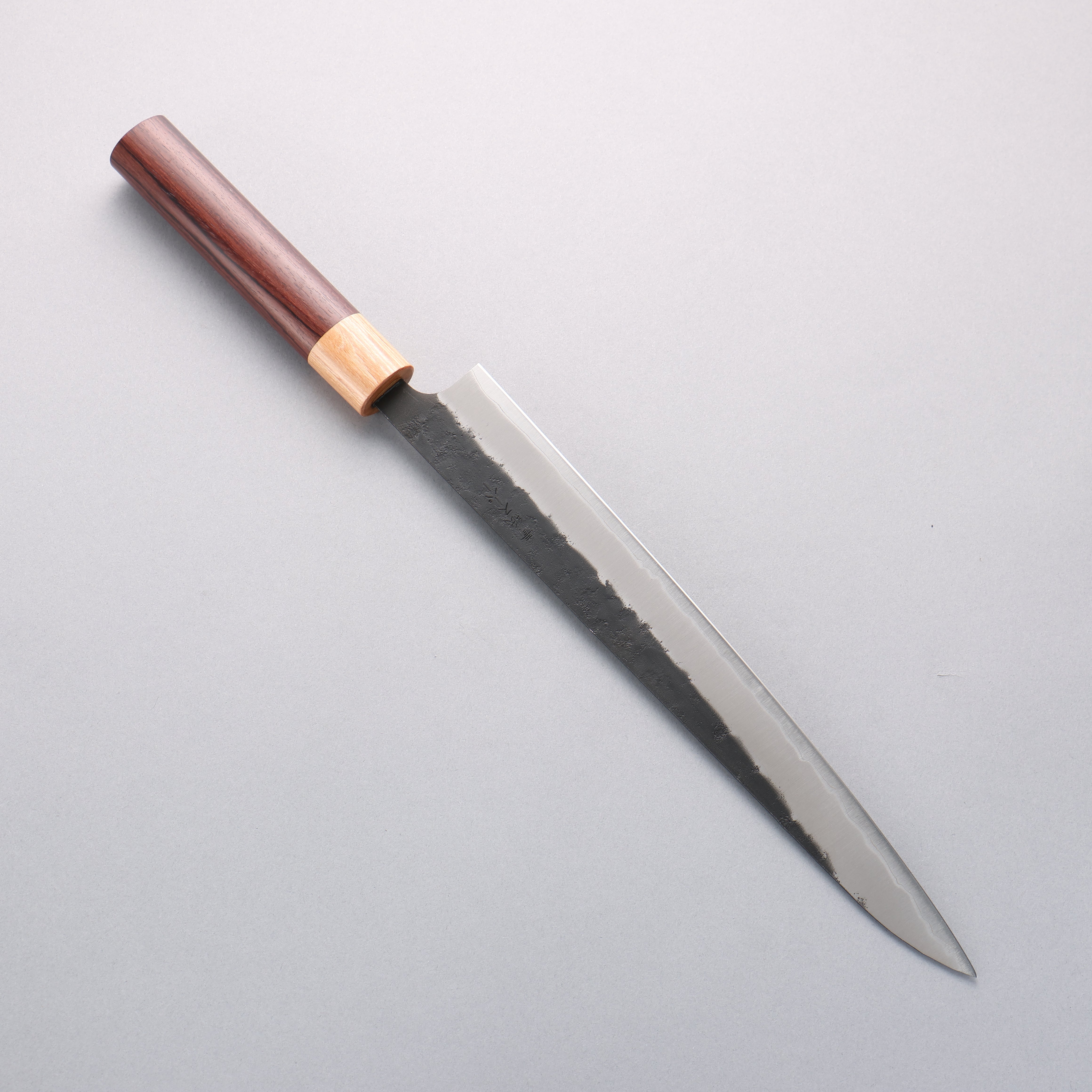 Premium Seisuke Blue Super Black Nashiji Sujihiki 270mm Japanese Chef Knife - Rosewood Handle with White Pakka Wood Ferrule - Perfect for Sushi, Sashimi & Meat Slicing