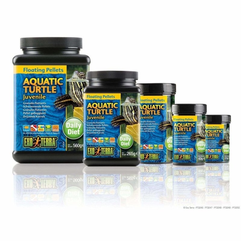 Exo Terra Aquatic Turtle Food for Juvenile Turtles - High Protein Diet for Healthy Growth - Perfect for Baby Red-Eared Sliders & Water Turtles Habitat