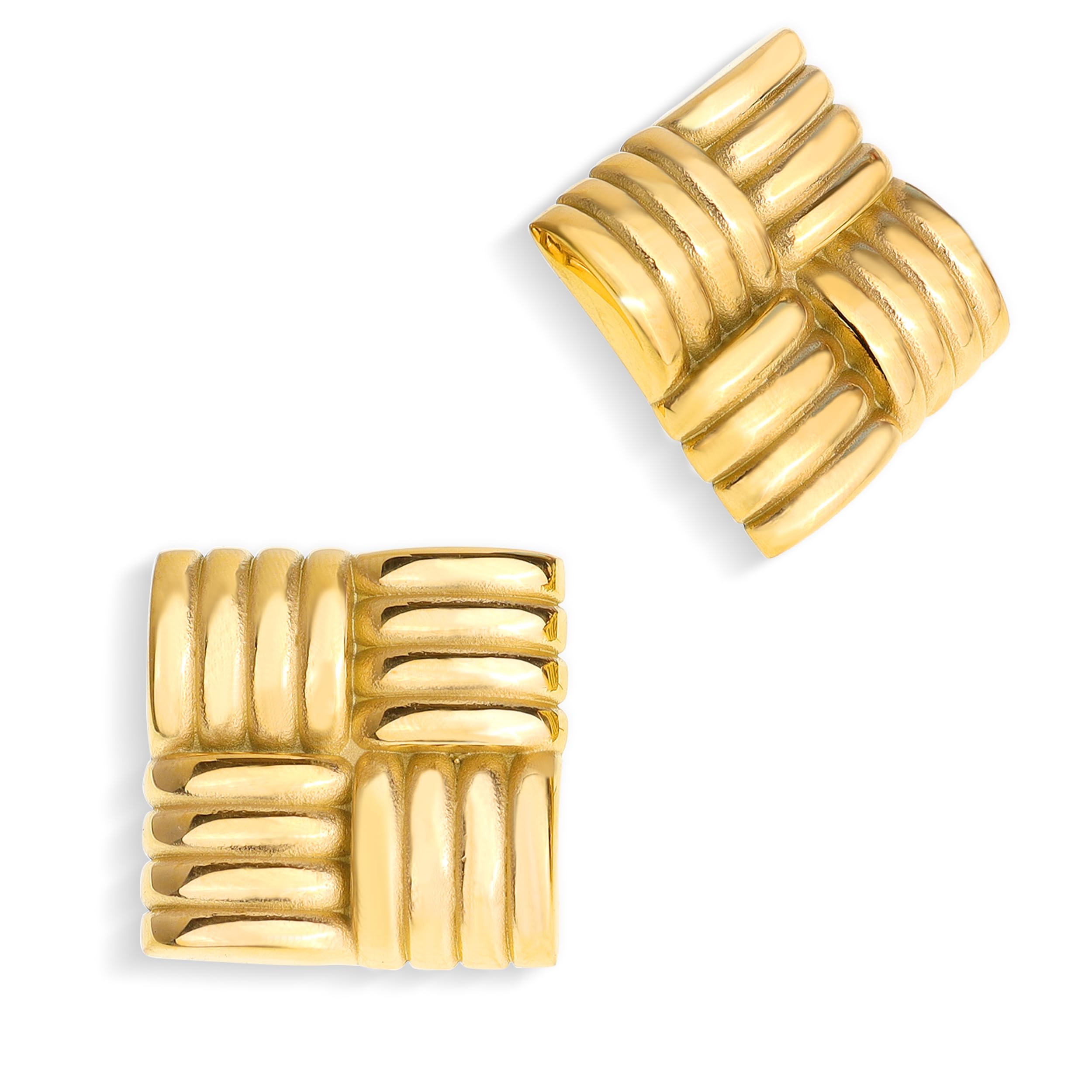 Trendy Chunky Large Square Stud Earrings for Women - Lightweight Hypoallergenic Geometric Statement Jewelry | Rectangle Textured Earrings for Prom, Party & Gift Giving | Fashion Accessories for Everyday Wear