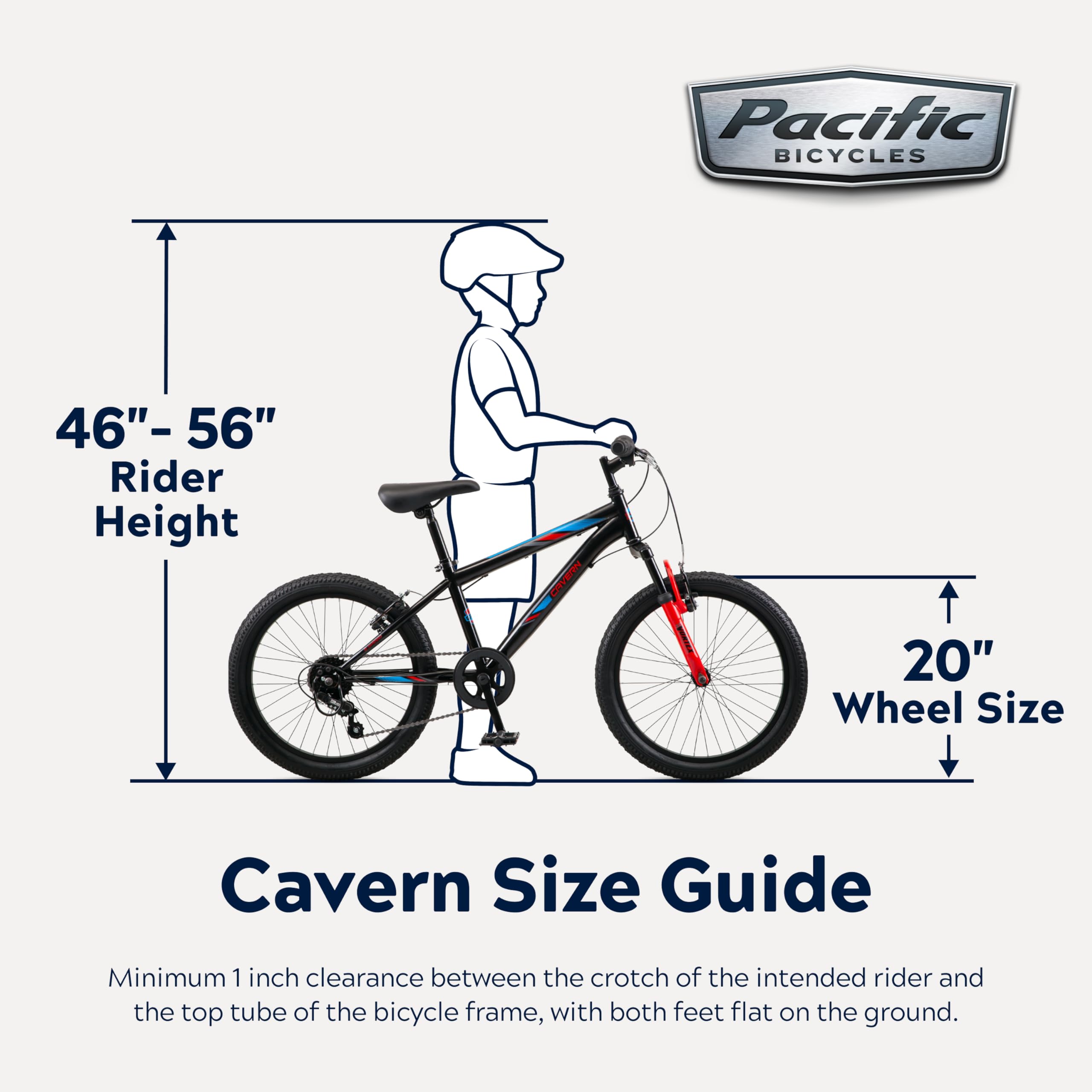 Pacific Cavern Mountain Bike for Youth & Adults - 7/21 Speed Twist Shifter, 20/24/26 Inch Wheels, 11-17.5 Inch Steel Frame with Front Suspension - Perfect for Trail Riding, Commuting & Outdoor Adventures (Kickstand Included)