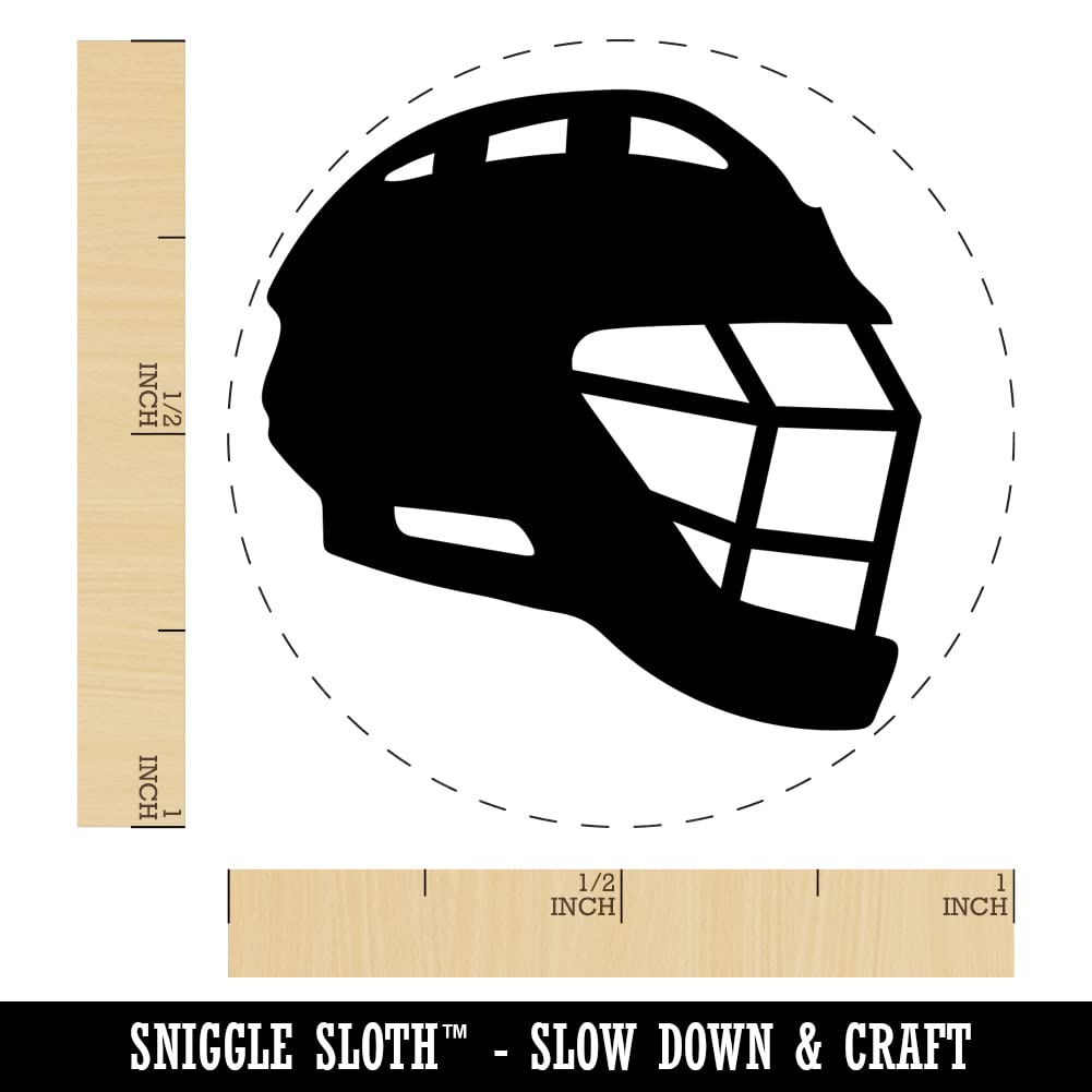 Lacrosse Helmet Self-Inking Rubber Stamp - 1 Inch Medium Black Ink Stamper for Crafting, Scrapbooking & Planner Stamping - Perfect for DIY Projects, Cards & Journals