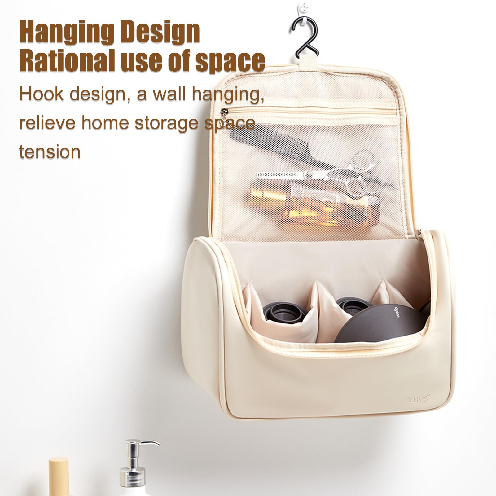 Dyson Airwrap & Shark Flexstyle Travel Storage Bag - Portable Hanging Case for Styler, Attachments & Long Barrel Hair Curler | Perfect for Travel, Home & Salon Use (White)