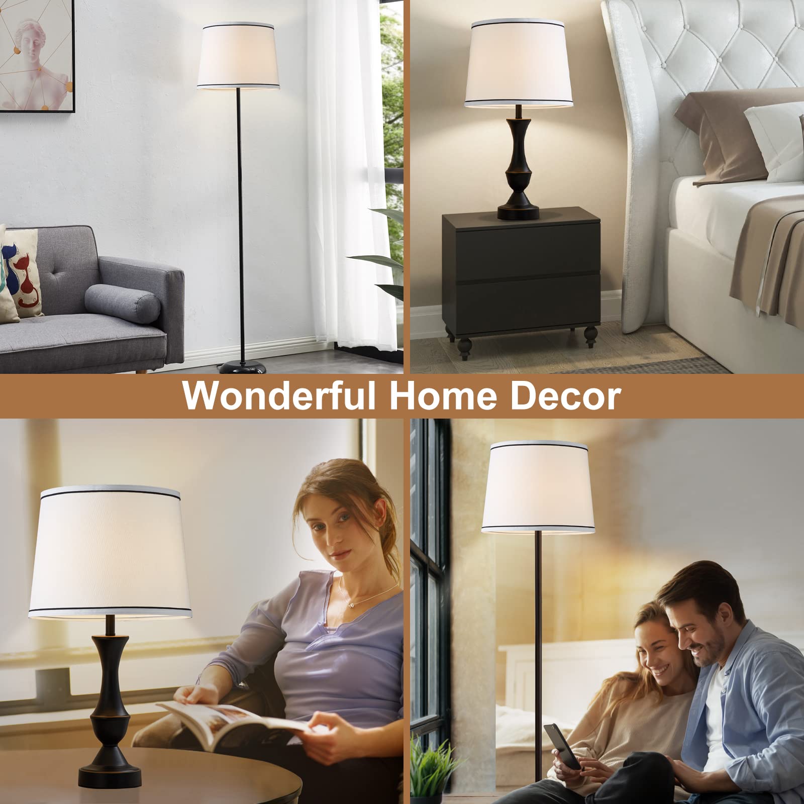White Drum Lampshade Set of 2 - 13