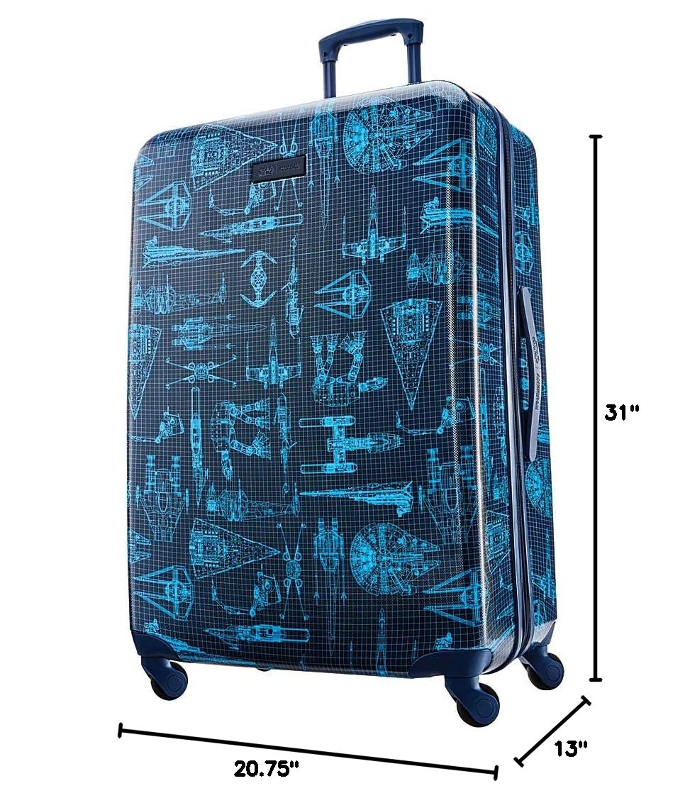 American Tourister Star Wars Hardside Spinner Wheel Luggage 28-Inch - Galactic Design Durable Checked Suitcase for Travel, Vacation & Business Trips