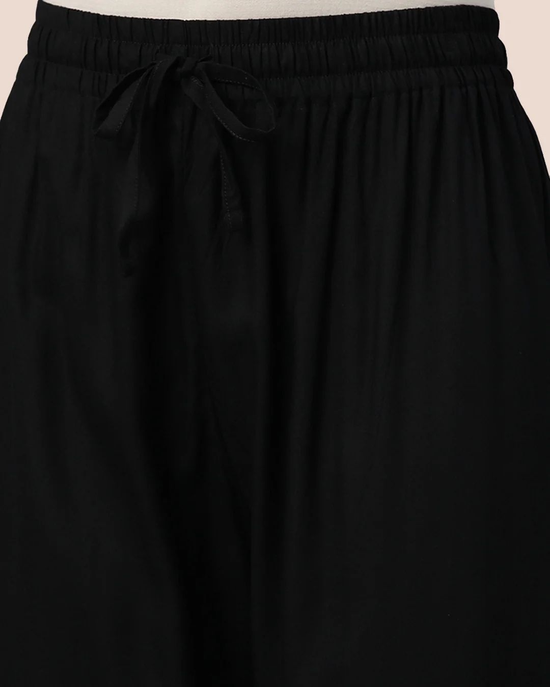 Stylish Saba Black Rayon Cotton Pants for Women - Comfortable Stretch Trousers for Office, Travel & Casual Wear