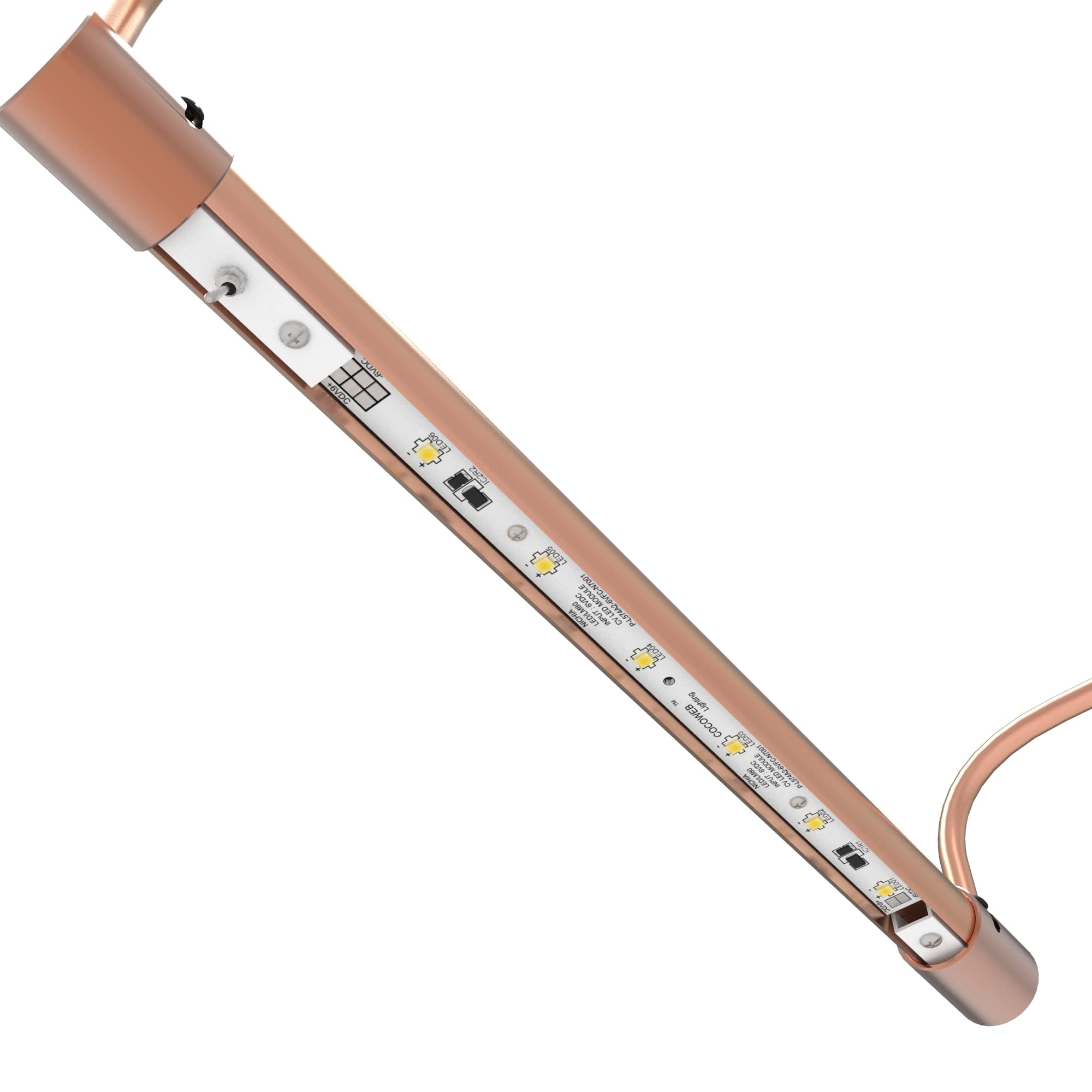 Cocoweb 12 Inch Tru-Slim LED Picture Light in Rose Gold - Dimmable Hardwired Art Lighting for Paintings & Wall Decor - Perfect for Galleries, Museums & Home Display