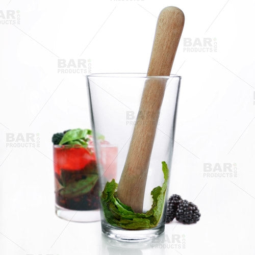 BarConic® 8-Inch Wooden Cocktail Muddler with Stainless Steel Head - Perfect for Mojitos, Old Fashioned & Mixing Drinks at Home Bars