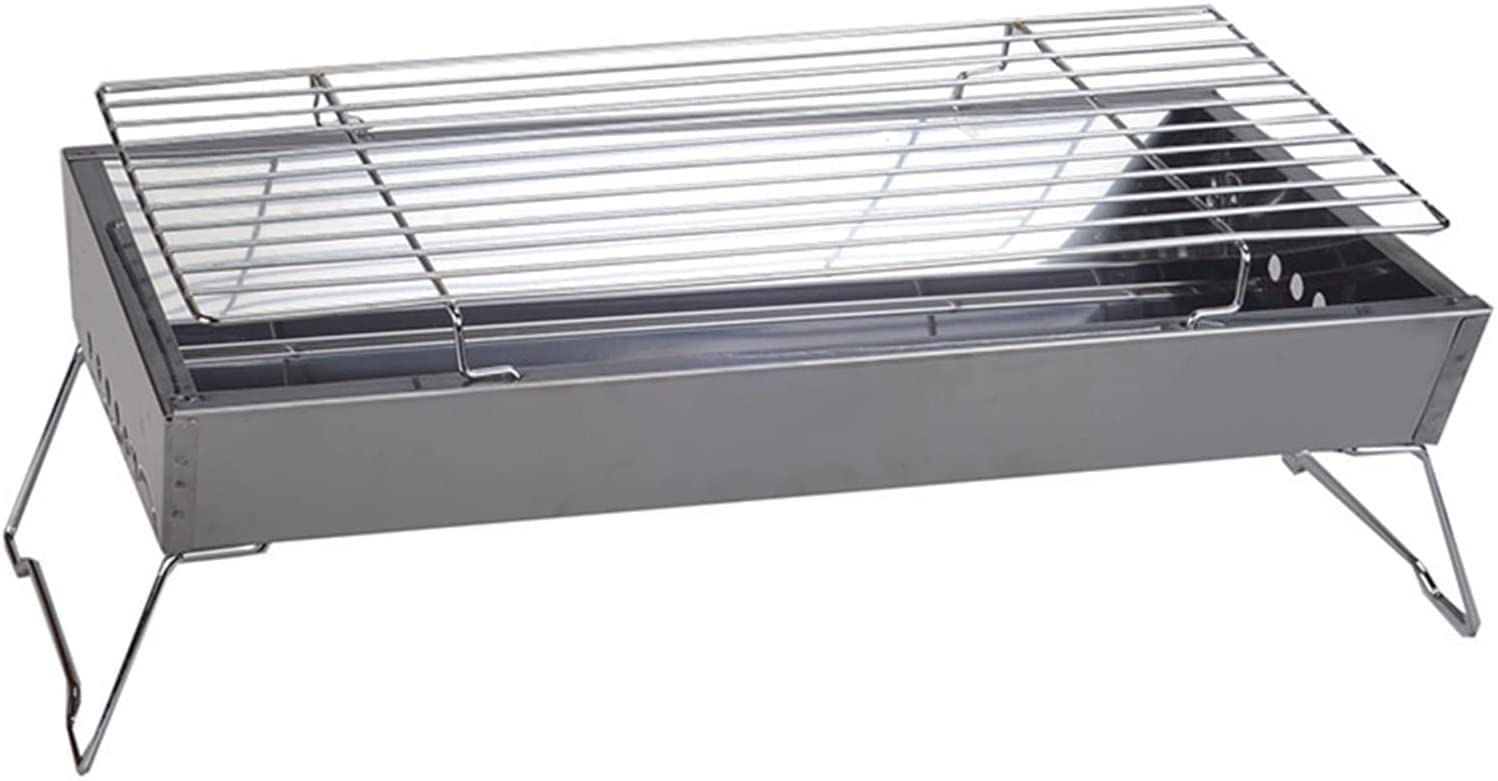 Portable Stainless Steel Outdoor Gas & Charcoal Grill - Foldable Camping BBQ Grill for Backyard, Picnic, Tailgating & RV Travel