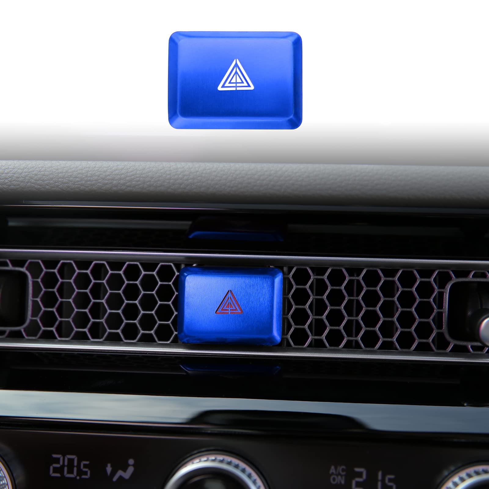 Honda Civic Accord CRV HRV Accessories - CKE Compatible Center Console Air Vent Hazard Warning Light Push Button Cover (Blue) - Upgrade Your Car Interior for Enhanced Style & Protection