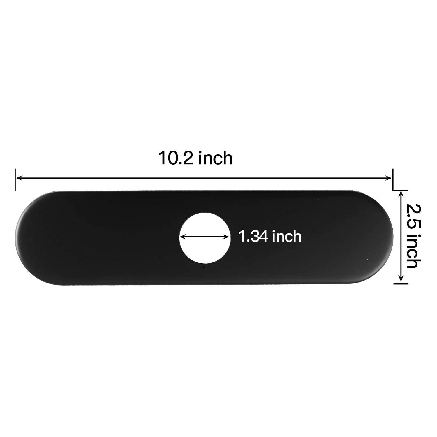 Homevacious 10.2 Inch Stainless Steel Sink Faucet Hole Cover - Black Circular Deck Plate Escutcheon for Bathroom & Kitchen Faucets | Perfect for Renovation, Remodeling & Leak Prevention