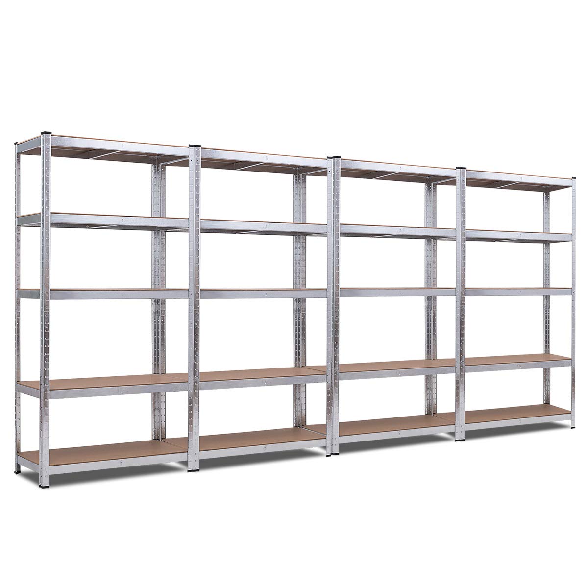 Giantex 4-Pack 5-Tier Heavy Duty Metal Storage Shelves - Adjustable Height Garage Shelving Units, Tool Utility Racks, Space-Saving Organizer for Garage, Warehouse, Home & Office Storage