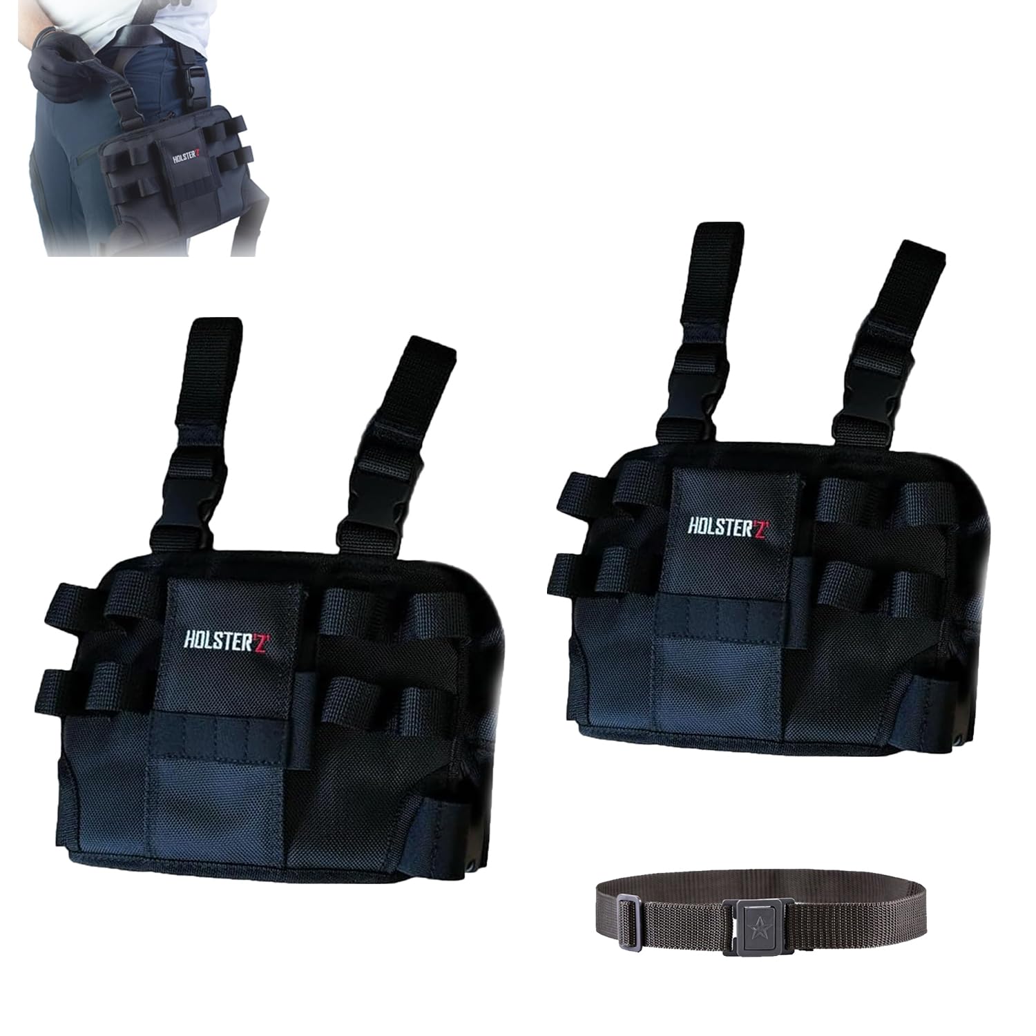 Holster Z 2.0 Tool Pouch Set - Heavy Duty Electrician Tool Belt with Multitool Pouch & Belt Clip - Durable Work Belt for Construction, Carpentry & DIY Projects - Perfect for Electricians, Plumbers & Handymen