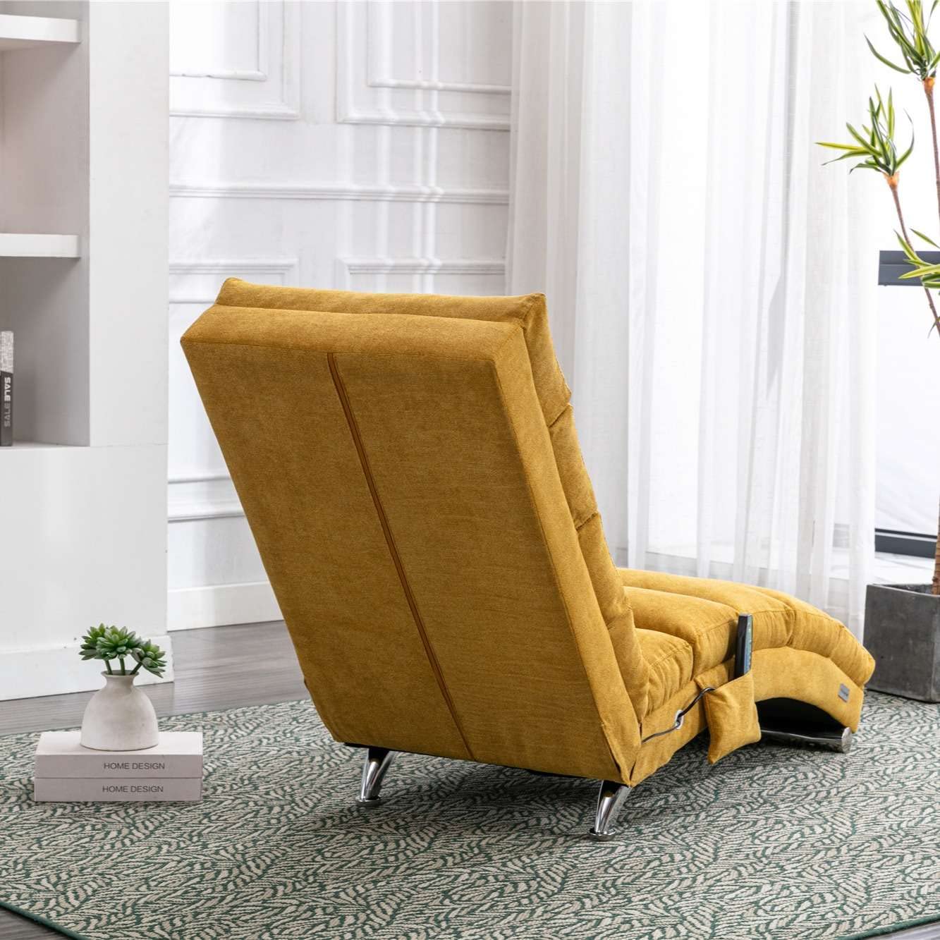 Premium Indoor Massage Lounge Chair - Modern Upholstered Linen Fabric Ergonomic Recliner for Home Spa, Living Room & Office Relaxation