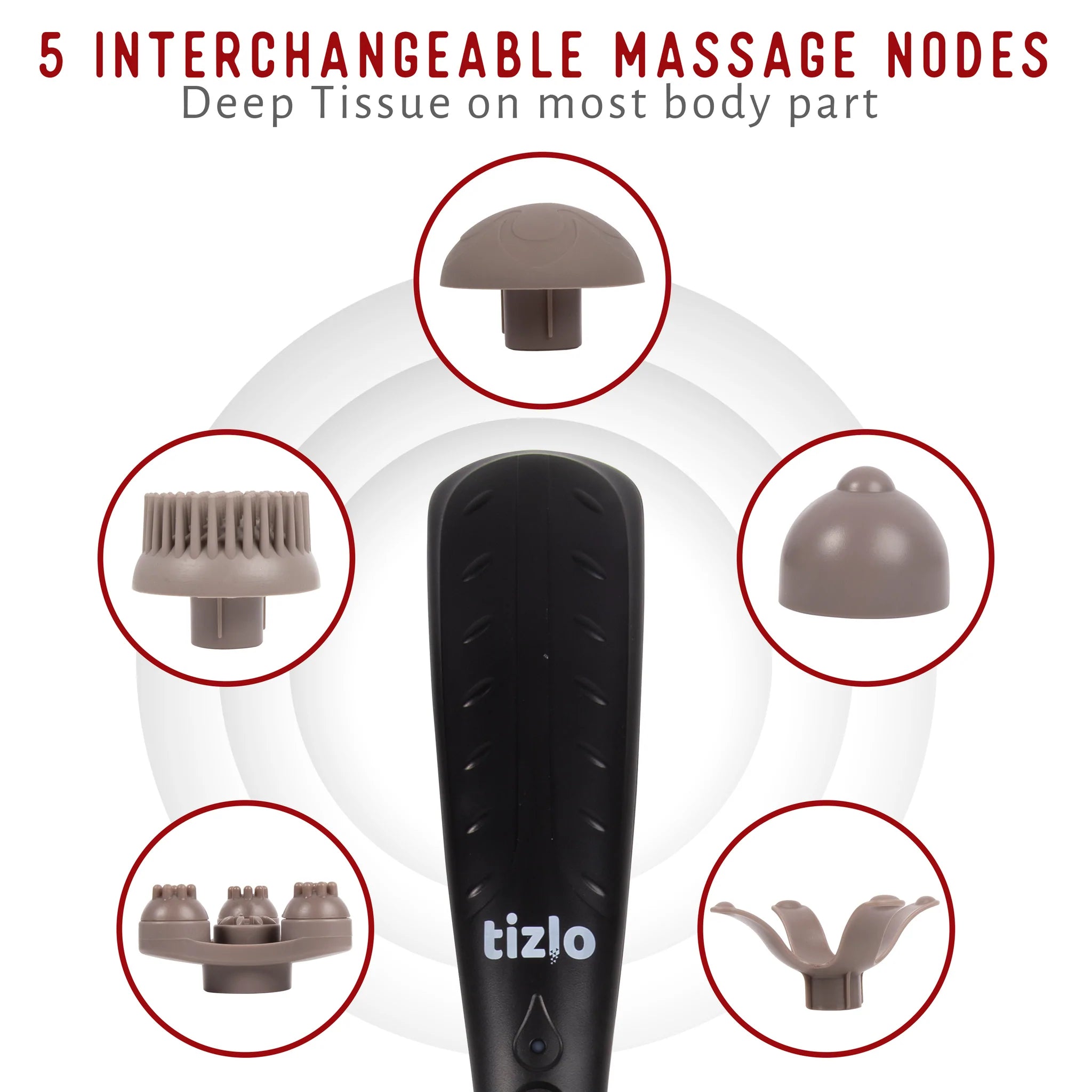 Rechargeable Deep Tissue Massage Gun - Handheld Percussion Muscle Massager for Pain Relief, Sports Recovery & Relaxation at Home/Gym/Travel