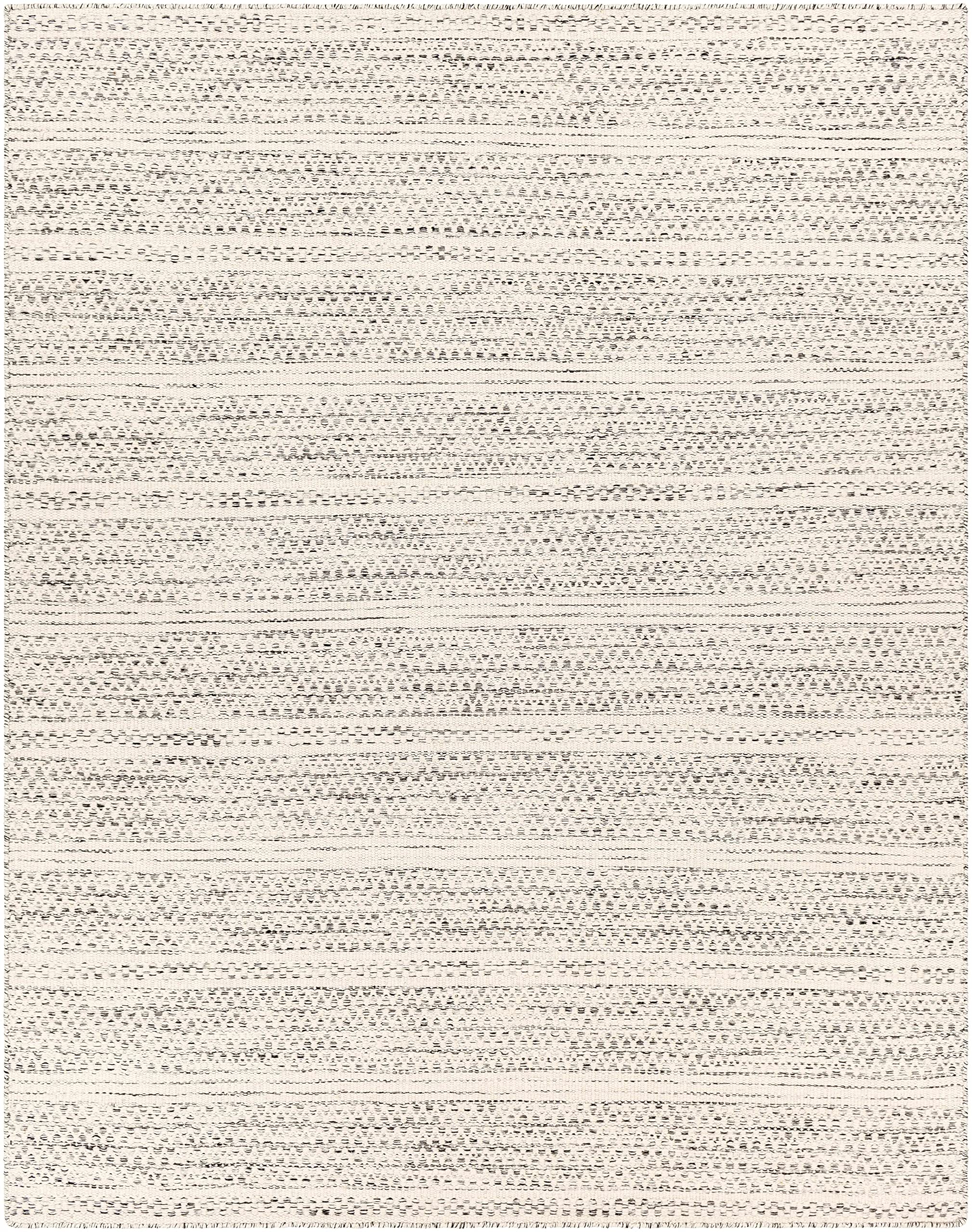 Hauteloom Williford Boho Handwoven Wool Natural Fiber Soft Area Rug - Traditional Farmhouse High Pile Braided Carpet for Living Room, Bedroom, Dining Room - Black, Cream, Beige - 8' Square - Cozy Home Decor & Boho Chic Style Accent