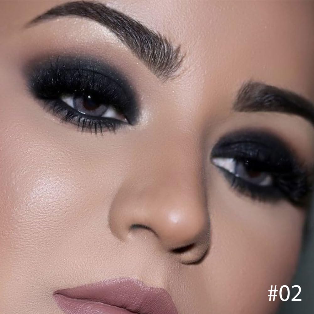 Vegan Black Pressed Powder Eyeshadow with Mirror - Matte Single Eyeshadow for Women, High Pigment, Long Lasting & Waterproof | Perfect for Day to Night Makeup, Natural Look & Intense Color