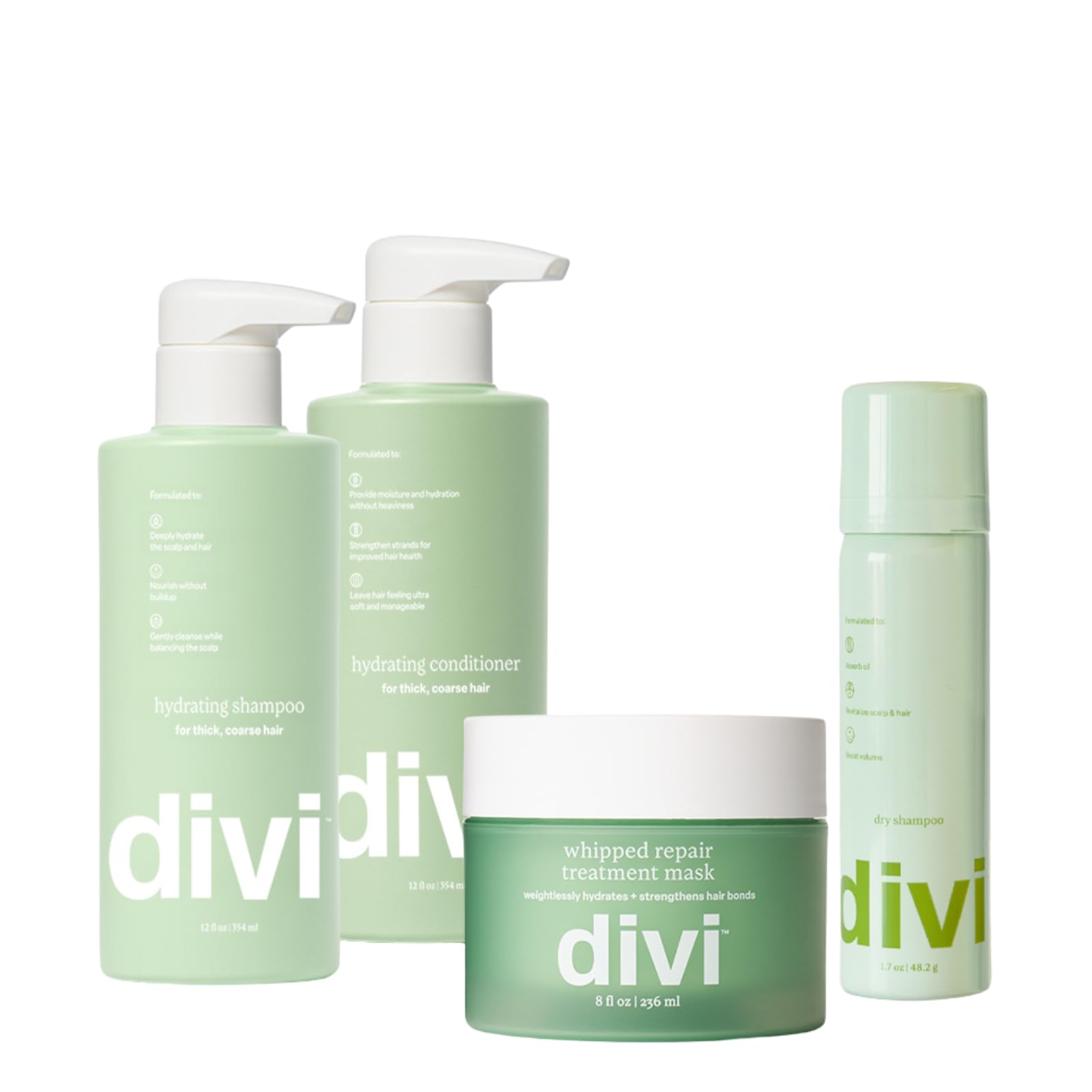Divi Hydrating & Refreshing Haircare Bundle - Moisturizing Shampoo & Conditioner Set for Dry Damaged Hair | Deep Nourishment & Revitalization Treatment | Perfect for Daily Use & Salon-Quality Results at Home