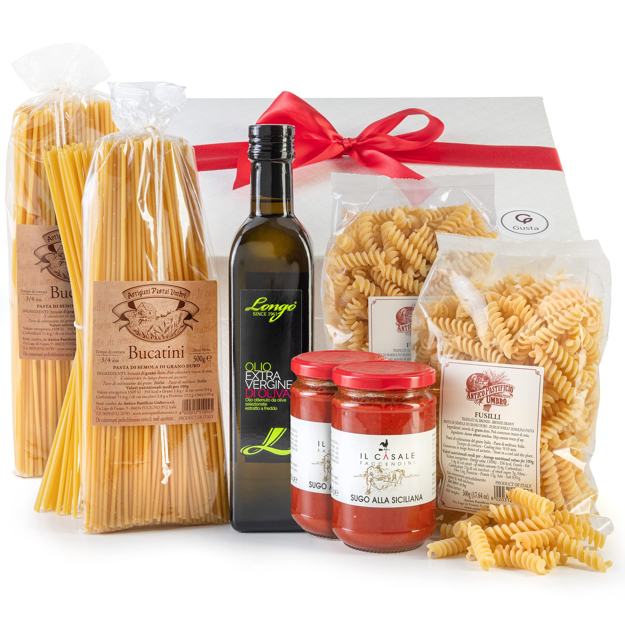 Premium Gusta Pasta Gift Basket in Luxury Packaging - Authentic Italian Pasta - Perfect Holiday, Birthday & Housewarming Gift for Men, Women & Families - Ideal for Parties, Corporate Gifts & Sympathy Presents - Gourmet Food Basket for Special Occasions & Thoughtful Gestures