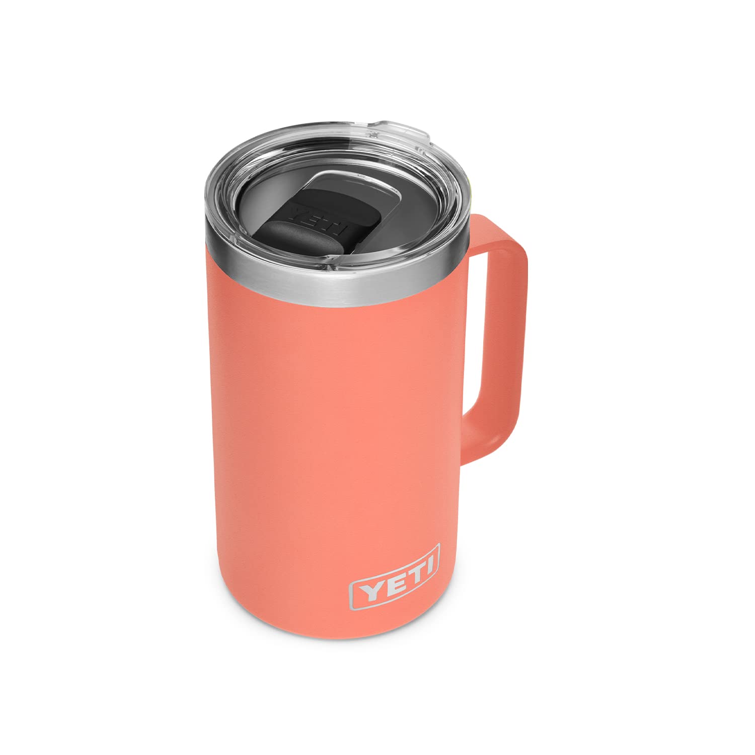 YETI Rambler 24 oz Stainless Steel Vacuum Insulated Travel Mug with MagSlider Lid - Coral - Keeps Drinks Hot or Cold for Hours - Perfect for Coffee, Tea, Camping, Office & Outdoor Adventures