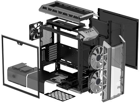 MASTERCASE H500P RGB Mid-Tower PC Case with Tempered Glass Panel - High Airflow Gaming Computer Case for Custom Builds, Streaming & Esports Setup