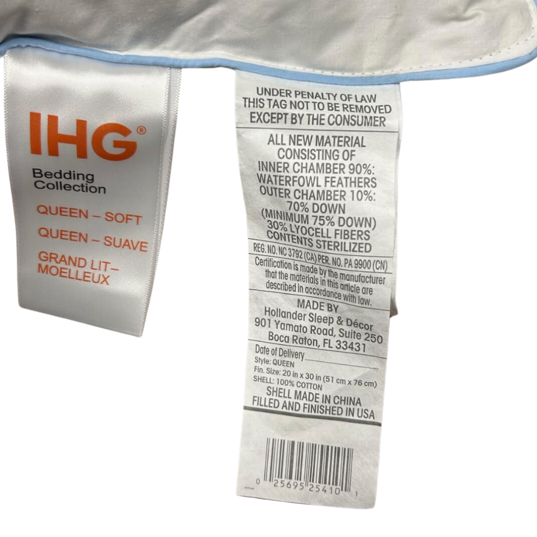 Holiday Inn® Touch of Down Feather & Down Pillow - Ultra Soft Support for Neck & Shoulder Relief | Perfect for Hotels, Home Bedding & Travel Comfort