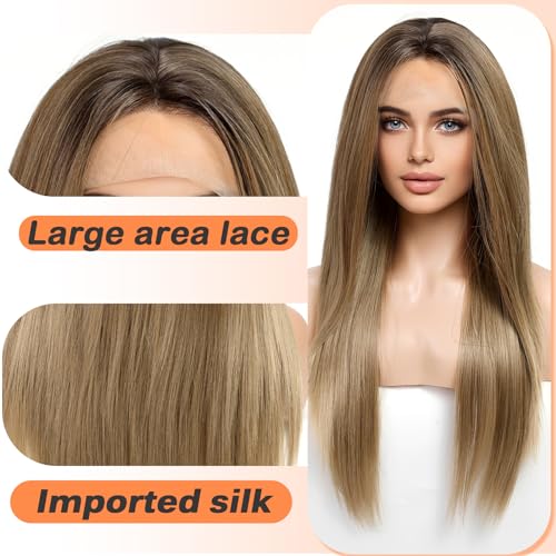 Silky Straight Synthetic Futura Fiber Lace Front Wig - Natural Look for Everyday Wear & Cosplay