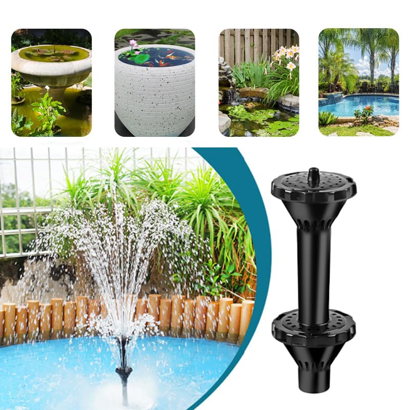Solar Fountain Nozzles for Pond & Fish Tank - 2 Layer Water Feature Replacement Parts Set | Garden Decor, Outdoor Fountain Accessories | Perfect for Backyard, Patio & Aquarium Landscaping