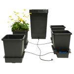 AutoPot 4 Pot Hydroponic Growing System - 3.9 Gallon Plant Pots with 12.4 Gallon Water Tank - Self-Watering Gravity Fed Indoor Garden Kit for Herbs, Vegetables & Flowers (Black) - Perfect for Home, Greenhouse & Urban Farming