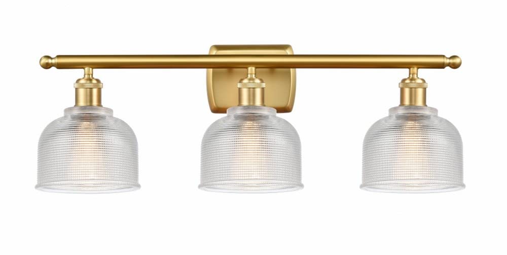 INNOVATIONS LIGHTING Dayton 3-Light Bathroom Vanity Light with Glass Shades - Modern Wall Sconce for Bathroom, Powder Room & Dressing Area (Model 516-3W-SG-G412)
