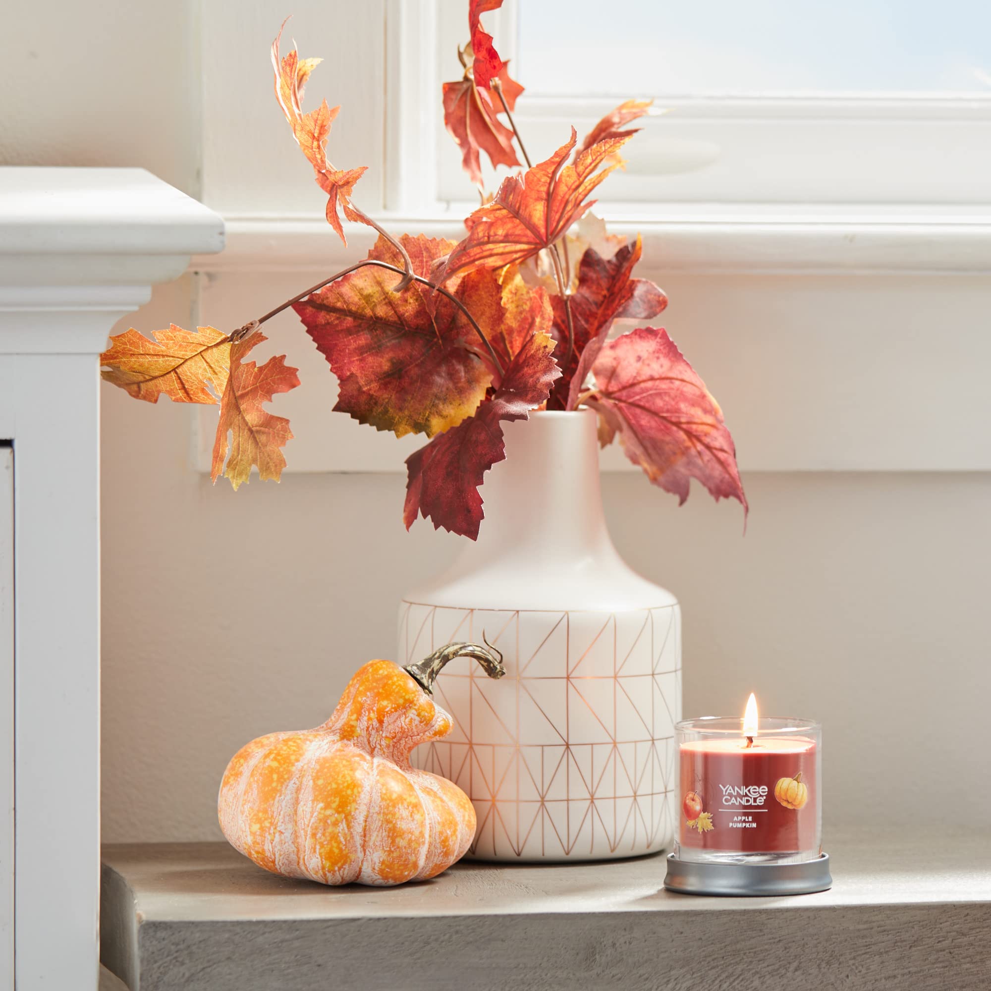 Yankee Candle Apple Pumpkin Scented Candle - 4.3oz Small Tumbler with Single Wick, 20+ Hours Burn Time | Fall Home Decor, Cozy Autumn Ambiance for Living Room, Bedroom & Office