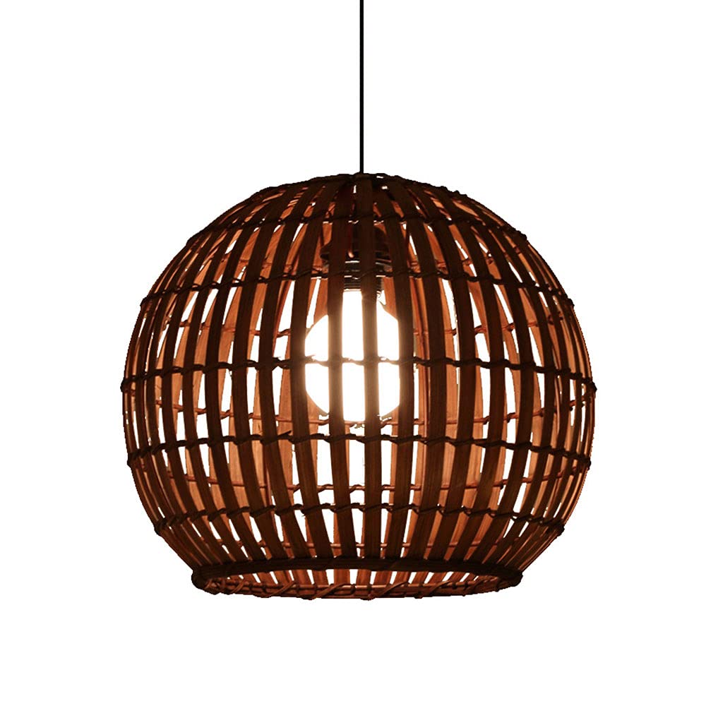Natural Rattan Woven Pendant Light - Modern Beige Wicker LED Ceiling Lamp with Handwoven Shade - Stylish Chandelier Lighting for Dining Room, Bedroom, Living Room | Perfect for Boho, Farmhouse & Coastal Home Decor