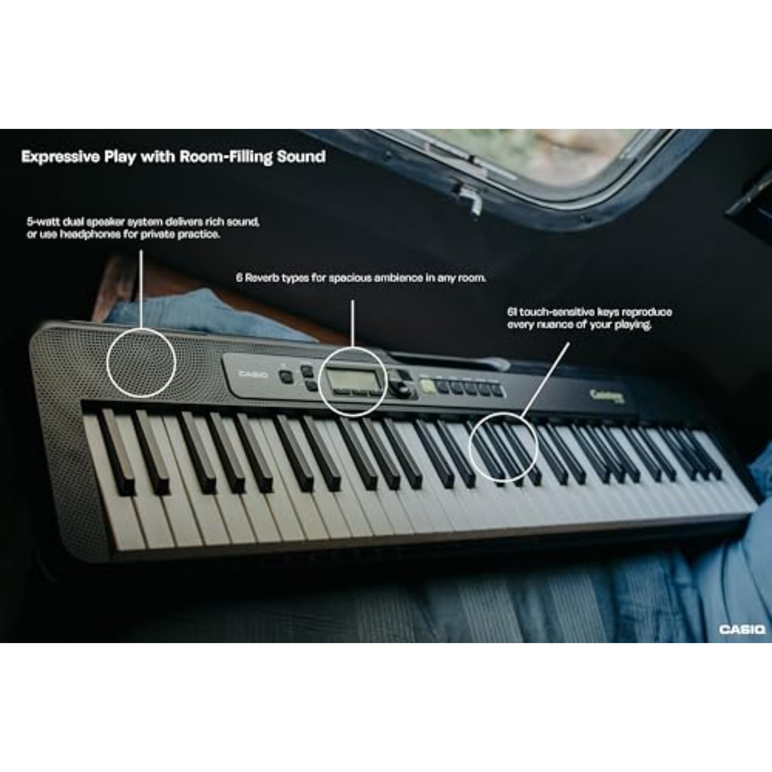 Casio Casiotone LK-S250 61-Key Portable Keyboard with Key Lighting System - Best Beginner Piano Keyboard for Adults & Kids - Perfect for Home Learning, Music Practice & Live Performances