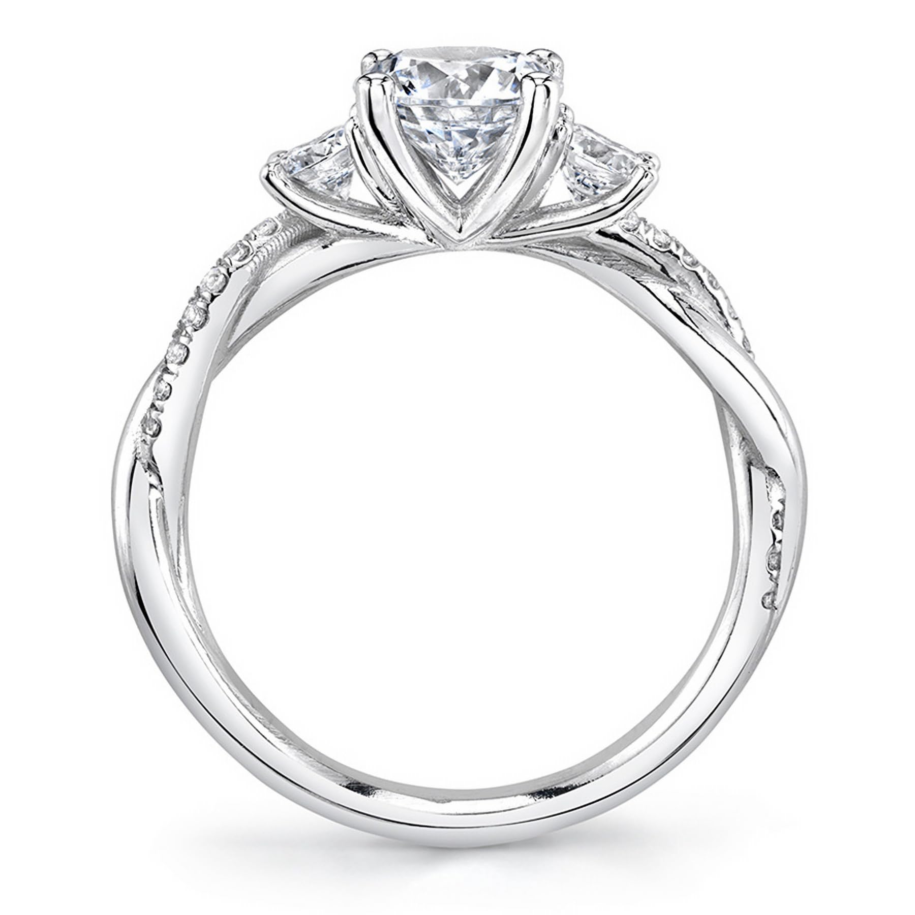 1.48 Carat 3 Stone Moissanite Engagement Ring for Women - Platinum Plated Sterling Silver Wedding Band, Promise Ring & Anniversary Gift - Perfect for Proposals, Bridal Jewelry & Special Occasions