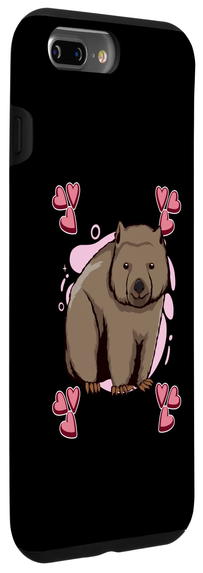 iPhone 7 Plus/8 Plus Case - Premium Wombat Heart Design | Australia Inspired Phone Cover | Perfect Gift for Animal Lovers & Travel Enthusiasts