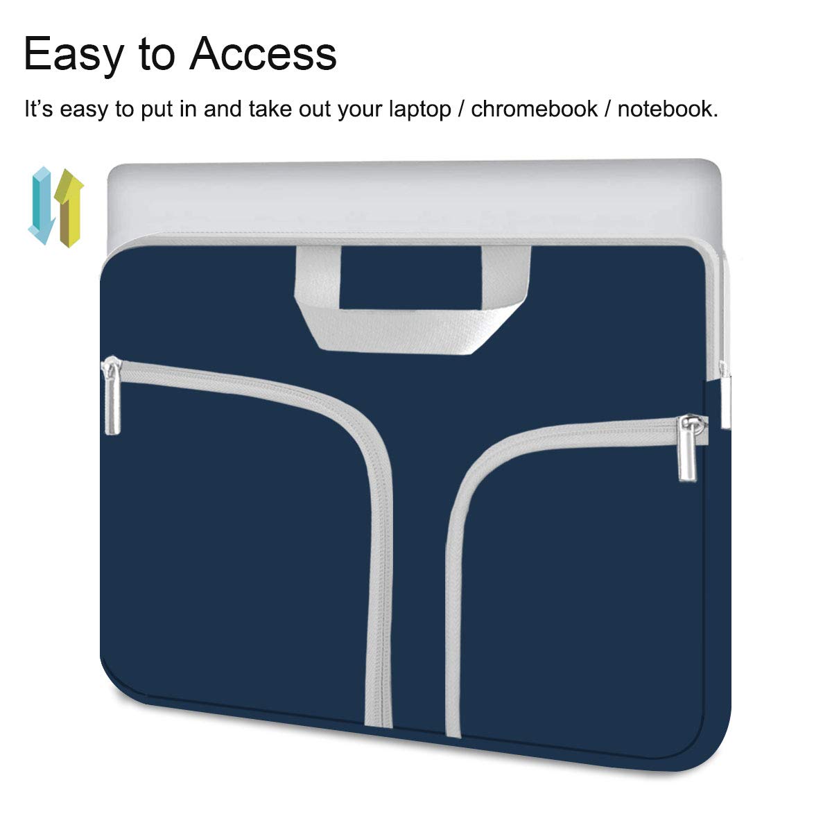HESTECH 11.6-12.3 Inch Chromebook Case - Neoprene Laptop Sleeve Protective Cover for Acer R11, HP Stream, Samsung, Surface X, MacBook Air/Pro M2 M1 - Lightweight & Shockproof - Perfect for School, Office & Travel - Pacific Blue