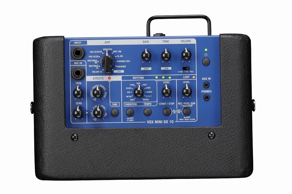 VOX Mini GO 10 Iron Blue 10W Guitar & Vocal Combo Amplifier with Transistor Effects - 6.5