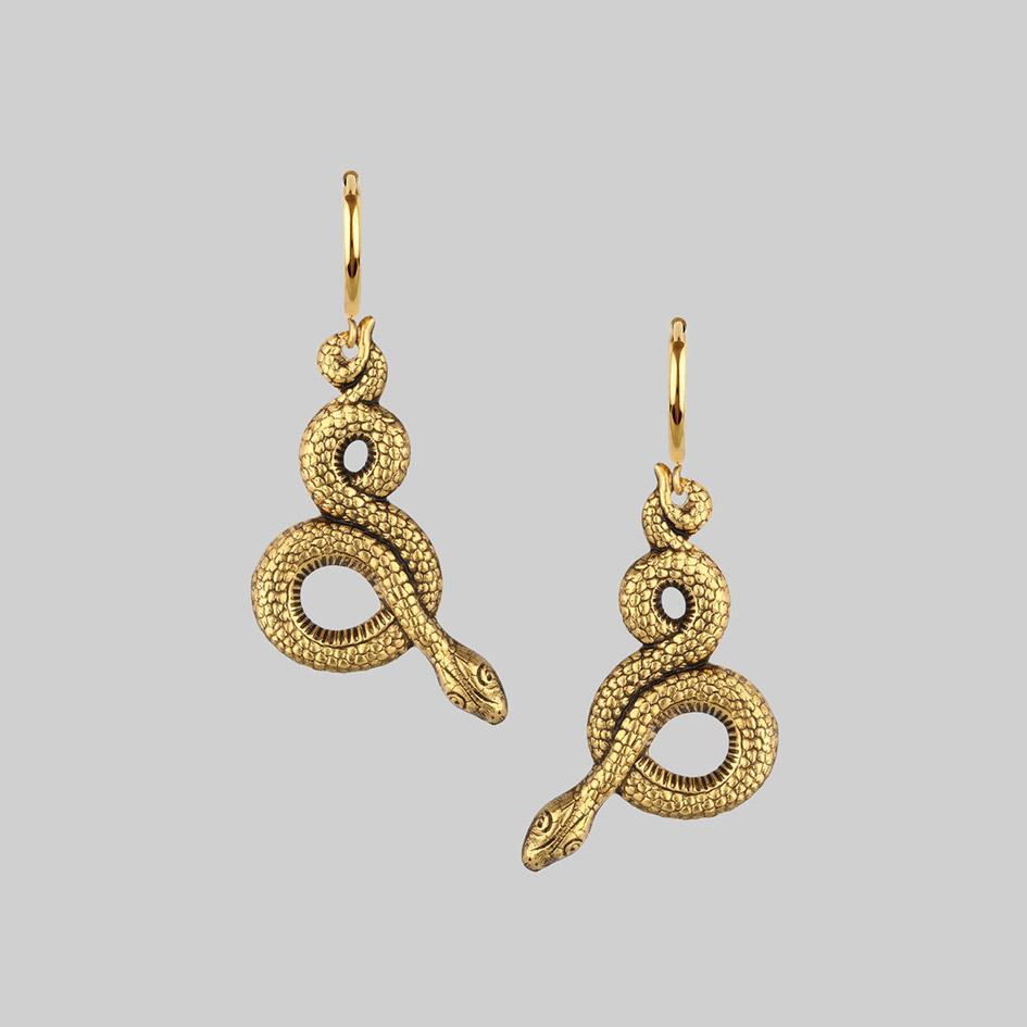 MOIRA Gold Snake Wrap Hoop Earrings for Women - Trendy Boho Jewelry for Parties, Date Nights & Special Occasions