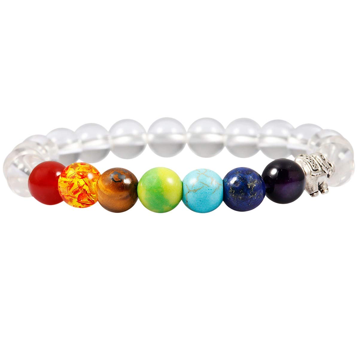 Natural Lava Rock Beads Bracelet for Men & Women - 8mm Chakra Healing Stones, Aromatherapy Essential Oil Diffuser - Yoga, Meditation & Spiritual Wellness Accessory