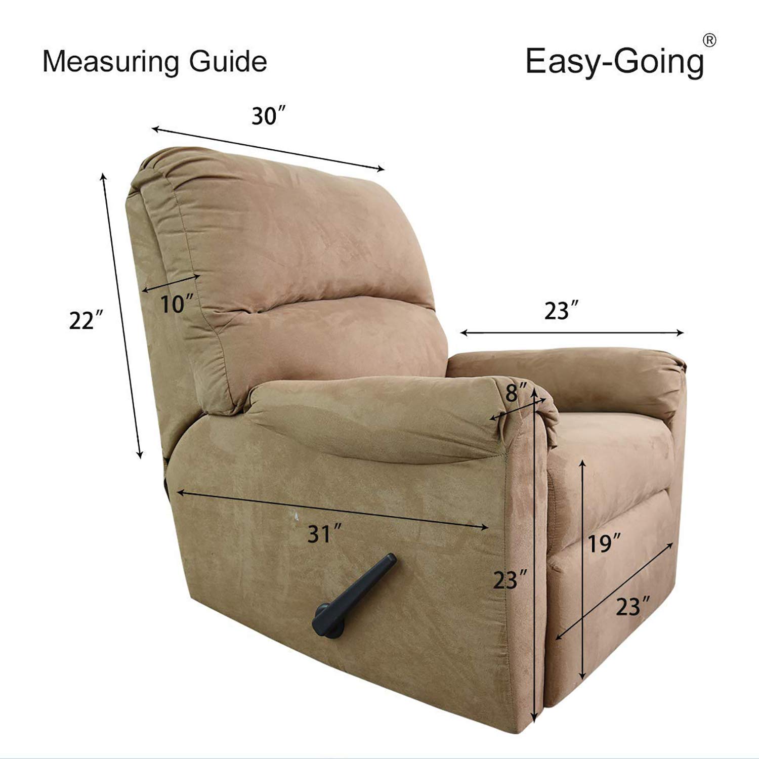 Waterproof Stretch Recliner Slipcover - PU Leather Sofa Cover Protector with Anti-Slip Elastic Straps (4-Piece Set, Taupe) - Perfect for Pets, Kids & Furniture Protection in Living Room, Home Theater or Office