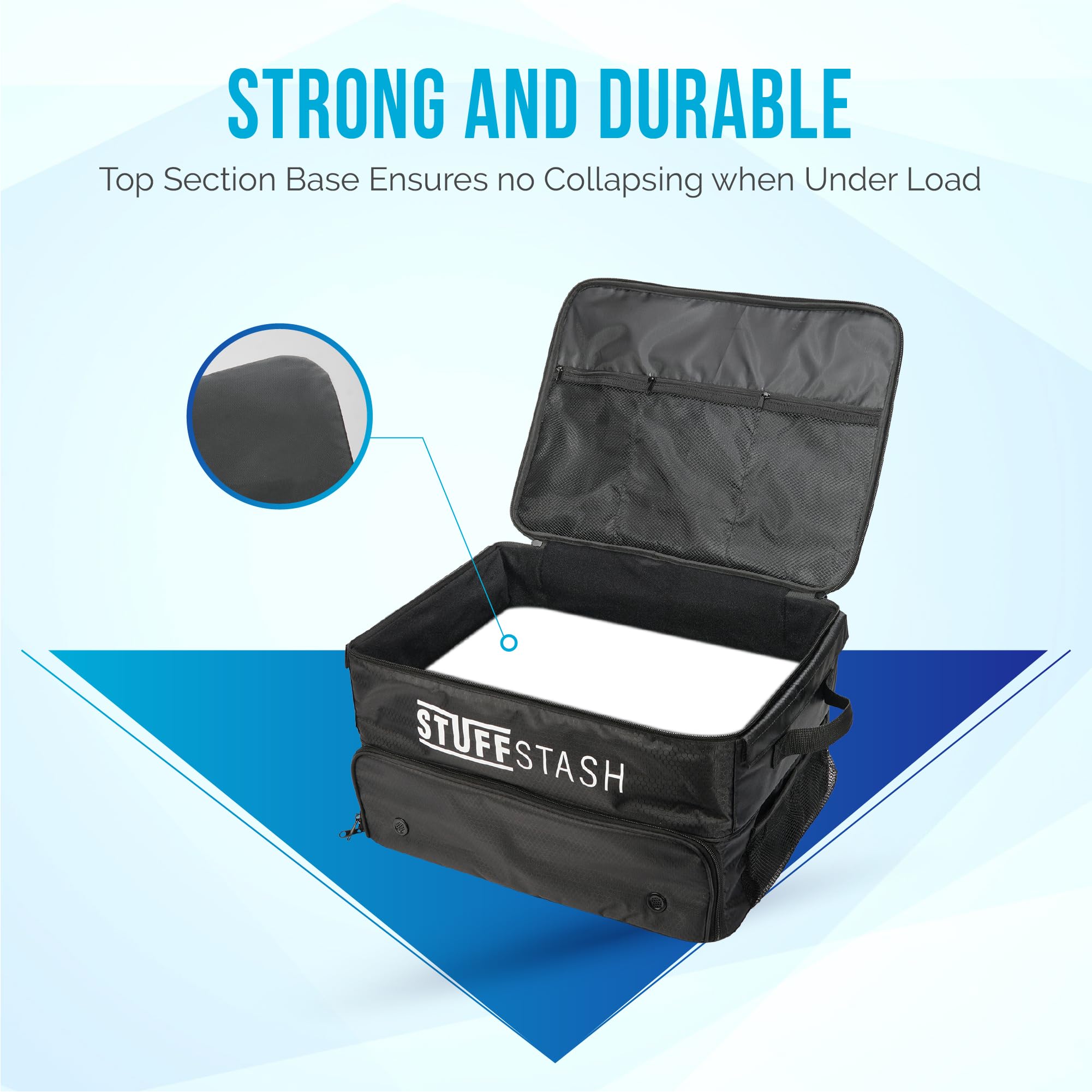 Premium Golf Trunk Organizer - Heavy Duty Collapsible Storage with Shoe Compartments & Dividers for Tees, Gloves, Balls & Accessories | Perfect Car SUV Organizer for Men & Women Golfers | Ideal for Travel, Tournaments & Practice Sessions