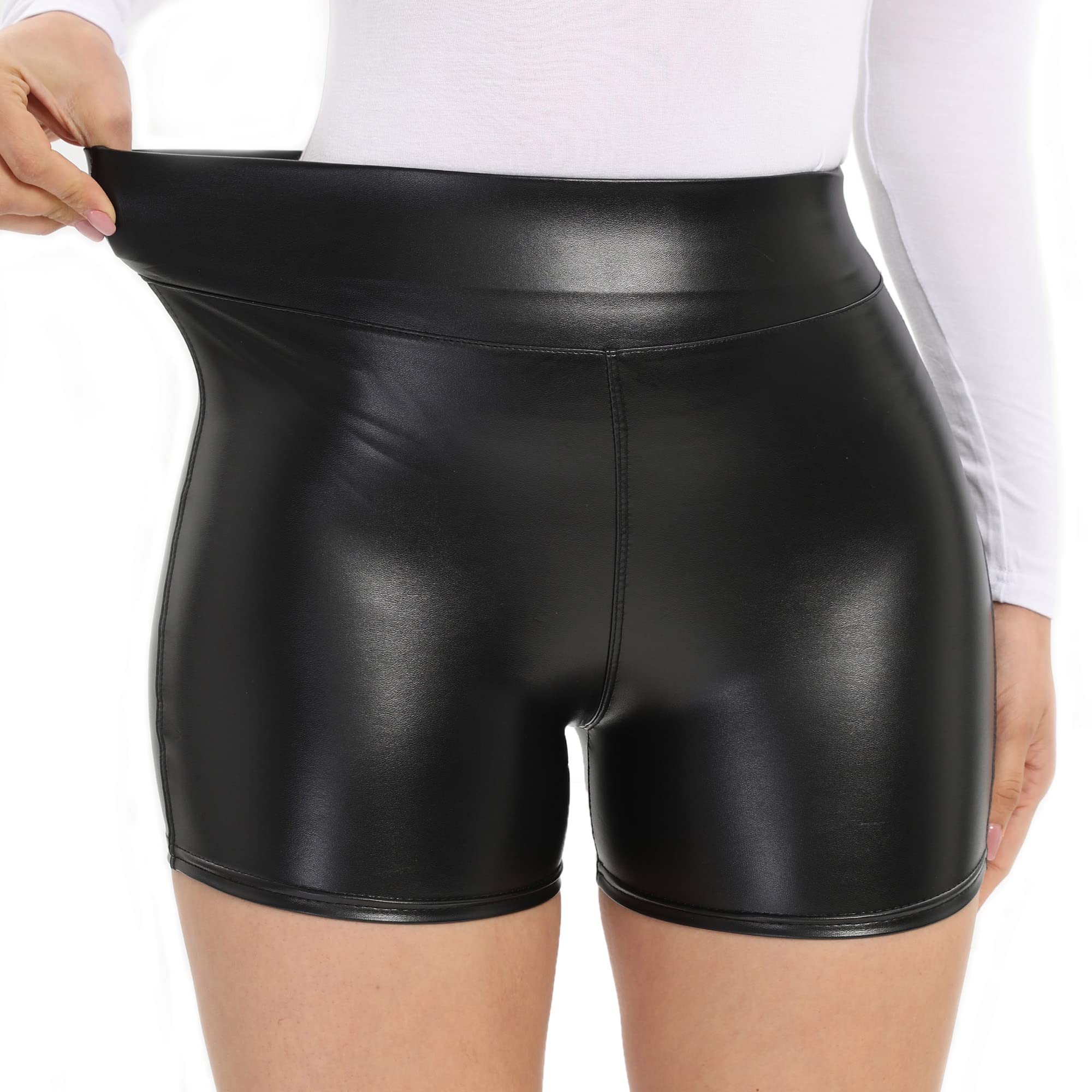 Gothic Punk Women's High Waist Bodycon Shorts - Sexy Black Bandage Dance Short Pants for Club, Cosplay & Alternative Fashion